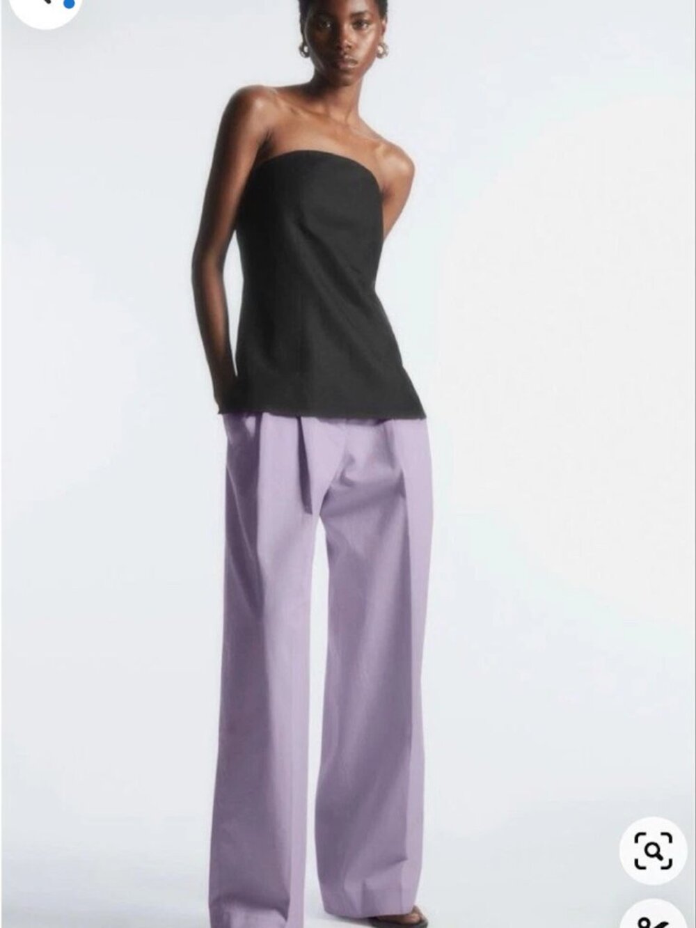 COS light lavender/lilac wide-leg pants